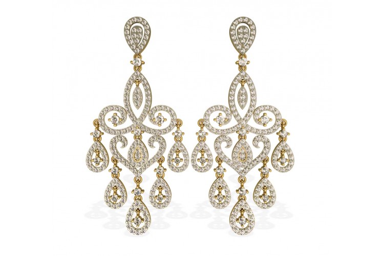 Buy Chandelier Diamond Wedding Earrings Online in India at Best Price